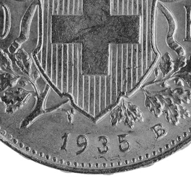 20 francs Vreneli, 1935, B