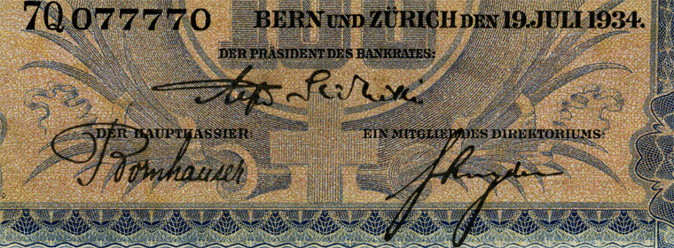 100 Franken, 1934