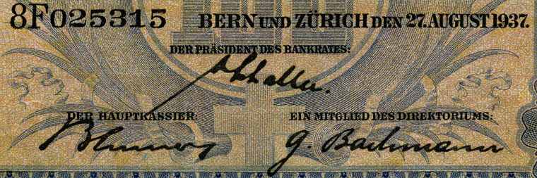 100 Franken, 1937