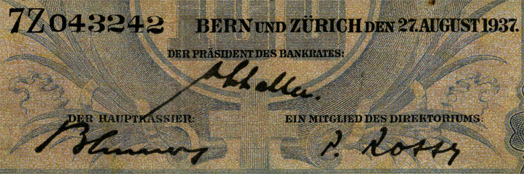 100 Franken, 1937