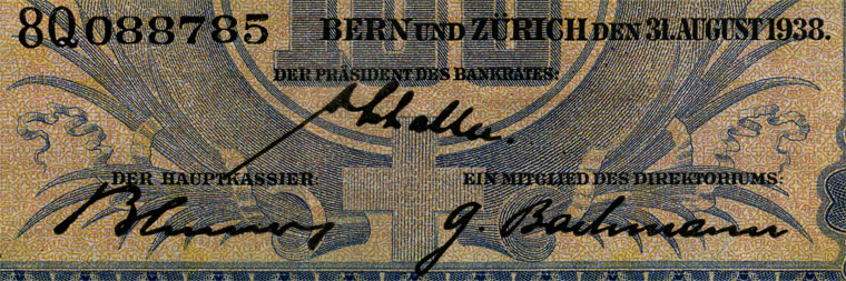 100 Franken, 1938