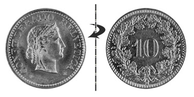 10 centimes 1944, Normal position