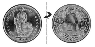 1 franc 1969, Position normale