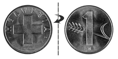 1 centime 1951, Normal position