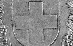 5 francs, 1922, wide cross