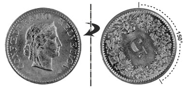 5 centimes 1963, 150° tourné