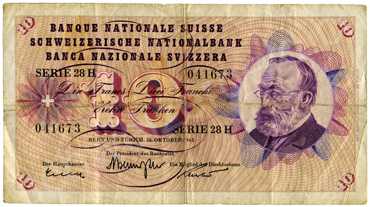 20 Swiss francs, 1918, grading good