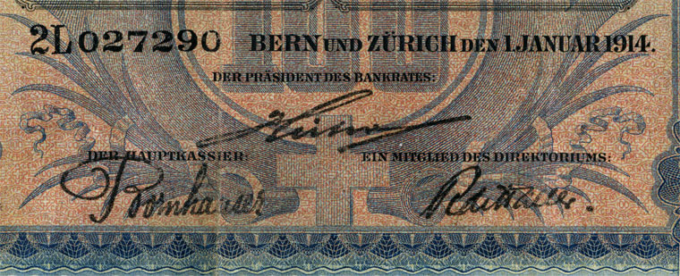 100 francs, 1914