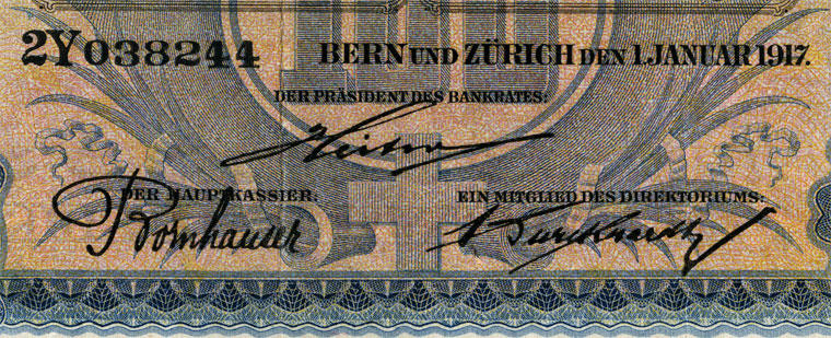 100 francs, 1917