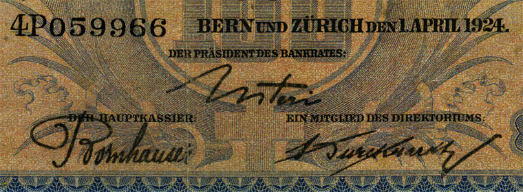 100 francs, 1924