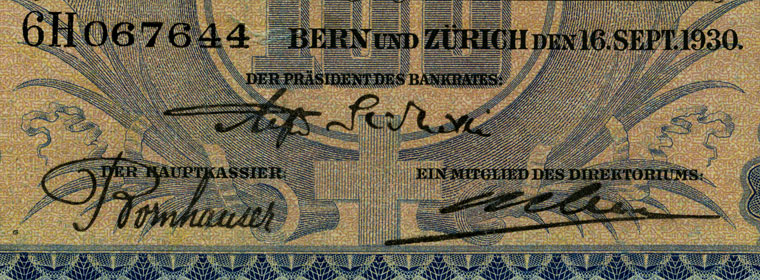 100 francs, 1930