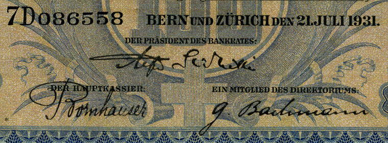 100 francs, 1931
