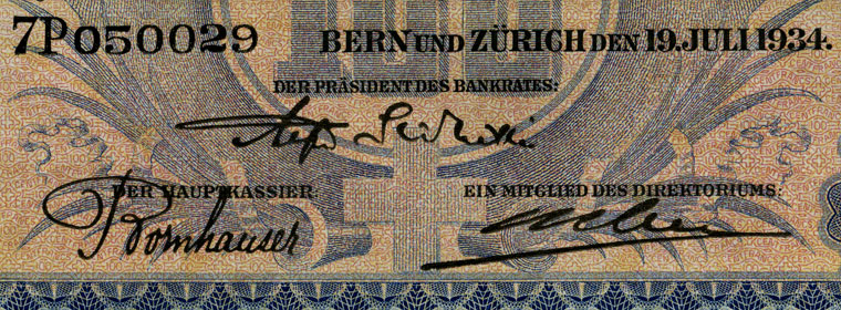 100 francs, 1934