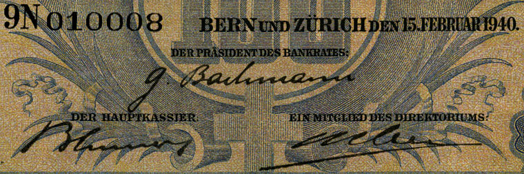 100 Franken, 1940
