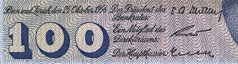 100 Franken, 1956