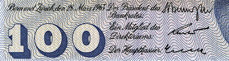 100 francs, 1963