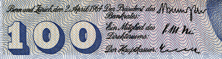 100 francs, 1964