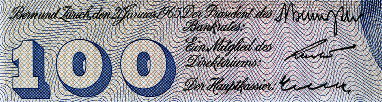 100 Franken, 1965