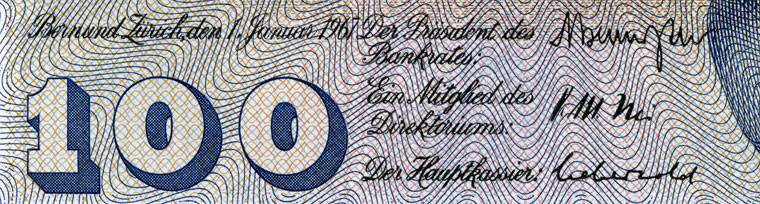 100 Franken, 1967