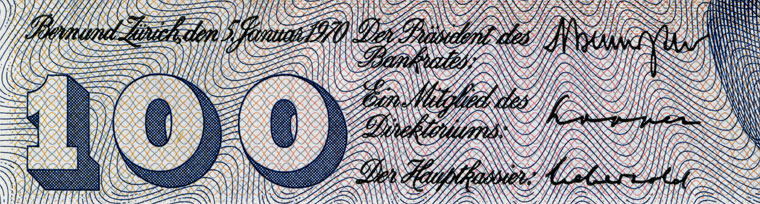 100 francs, 1970
