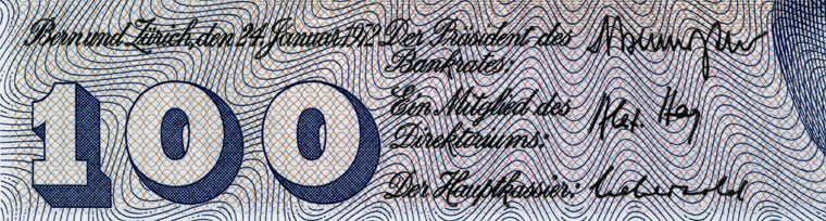 100 francs, 1972