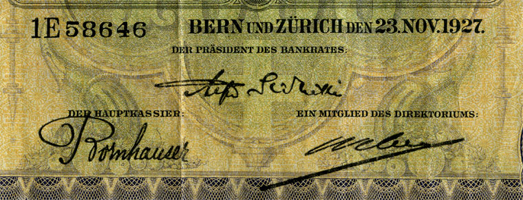 1000 francs, 1927