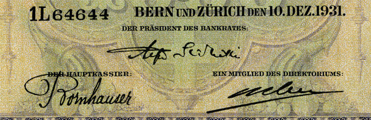 1000 francs, 1931