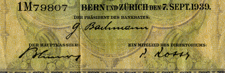 1000 francs, 1939