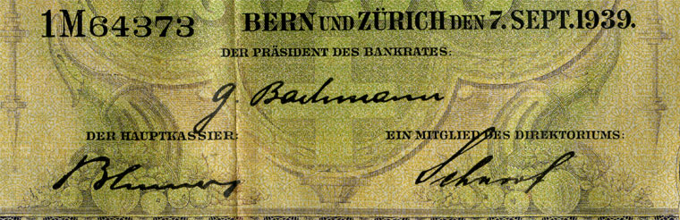 1000 francs, 1939