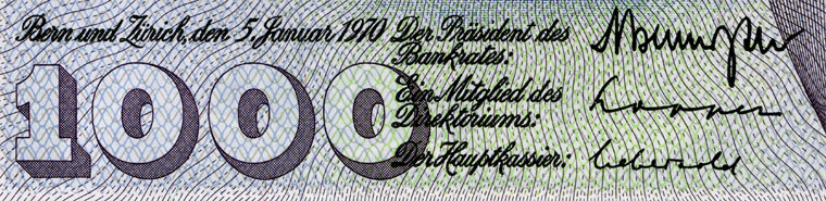 1000 Franken, 1970