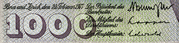1000 francs, 1971