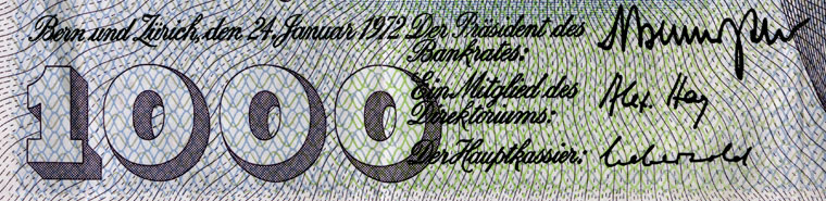 1000 francs, 1972
