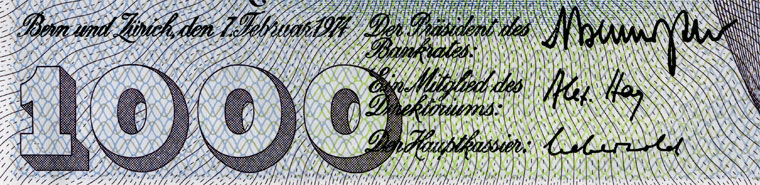 1000 francs, 1974