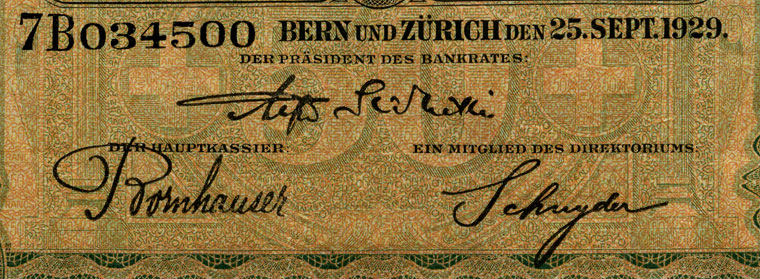 50 Franken, 1929