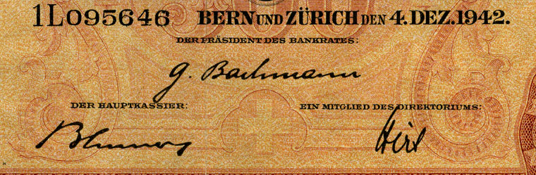 500 francs, 1942
