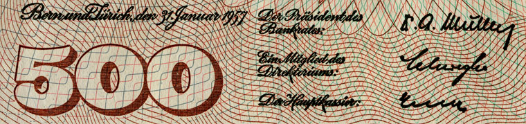 500 Franken, 1957