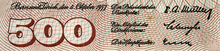 500 Franken, 1957
