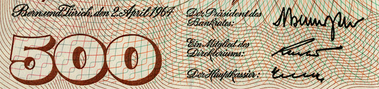 500 Franken, 1964