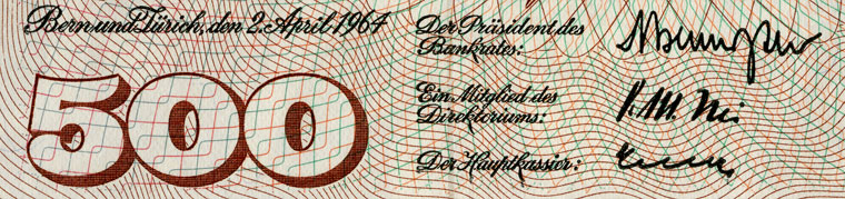 500 Franken, 1964
