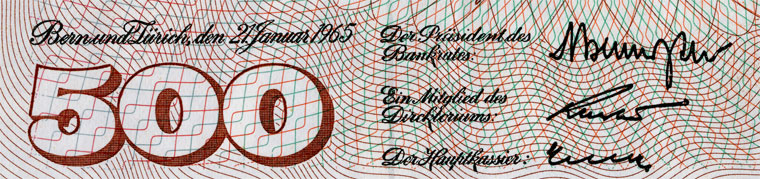 500 Franken, 1965