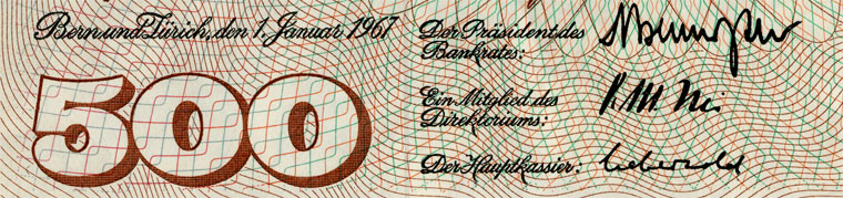 500 Franken, 1967