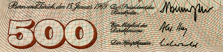 500 Franken, 1969