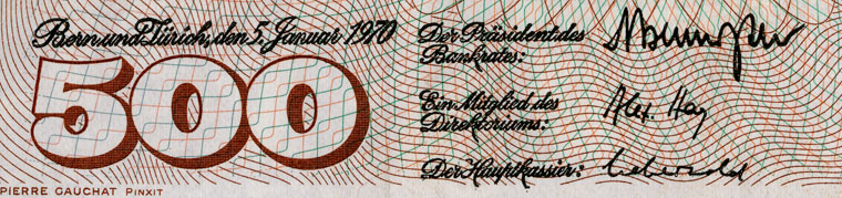 500 Franken, 1970