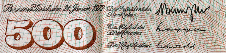 500 Franken, 1972