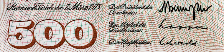 500 Franken, 1973
